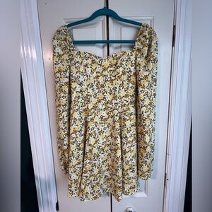 Commense Long Sleeve Floral Mini Dress